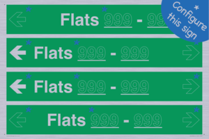 Four Flat Directional Section Green background transparent text